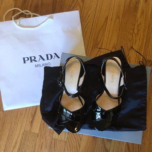 Prada Saffiano Leather Block Heels (New with box, bag, and dust bags)